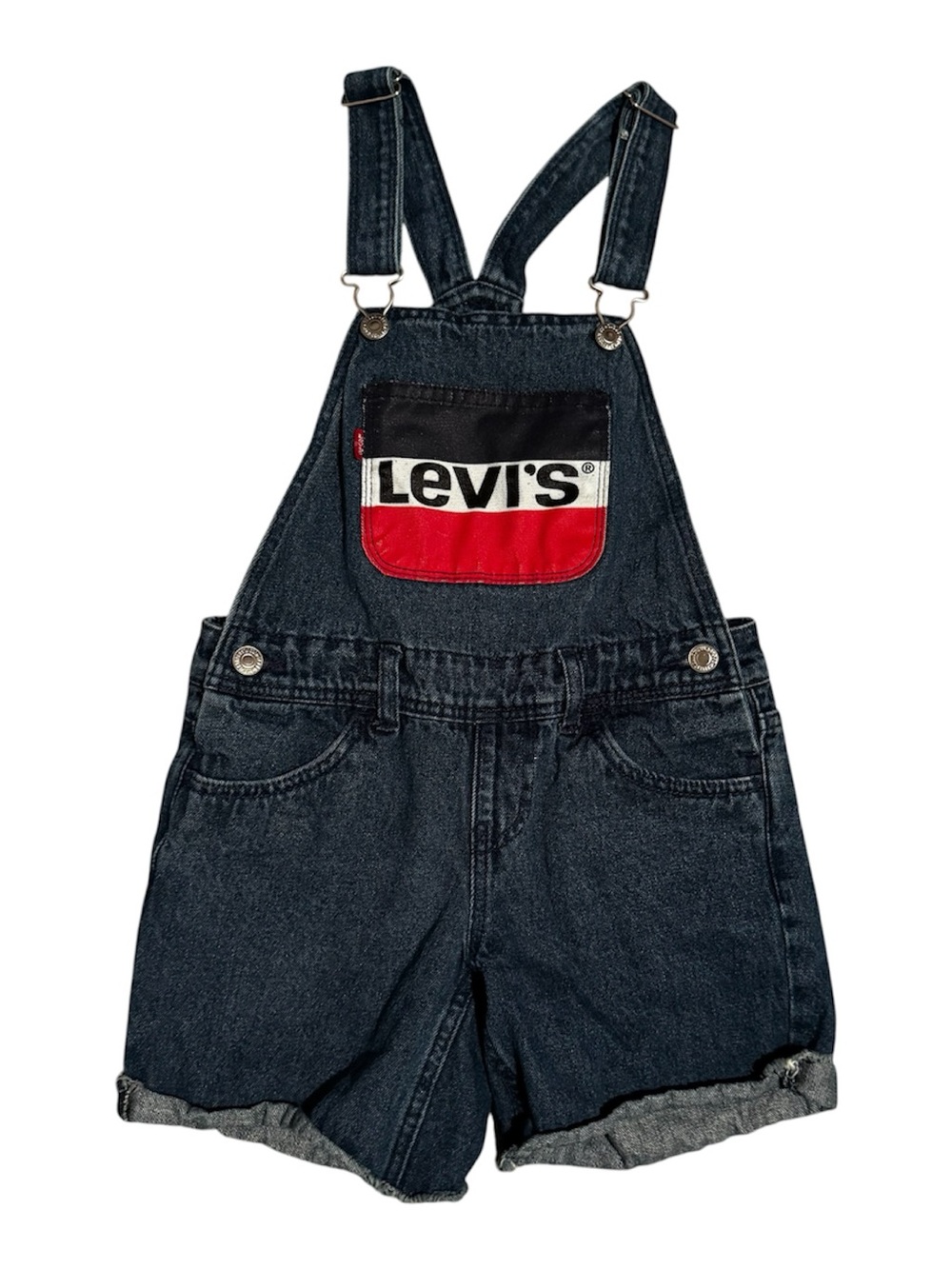 Levi's Dark Wash Denim Shortalls Sz 8 Reg
